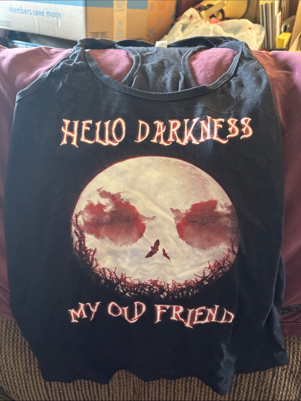 Hello Darkness Graphic Women’s racer back Tank Top - Black